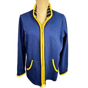 Colorful Jacket Womens Medium Full Zip Long Sleeves Pockets Bob Mackie Casual